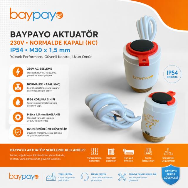 Baypayo Thera TA Termal Aktüatör 230V NC