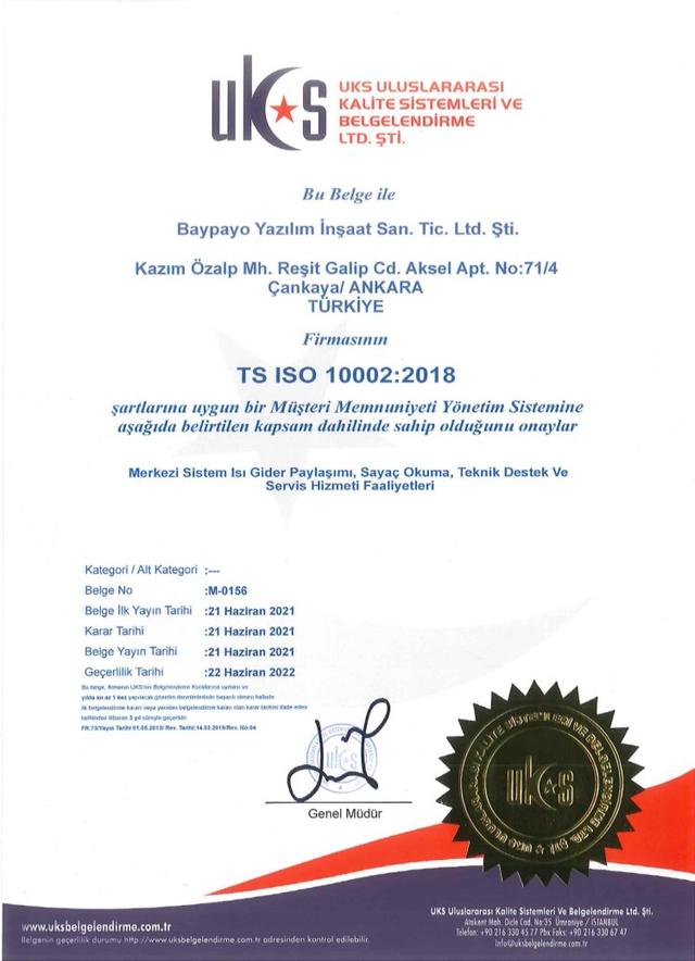 ISO 10002 Müşteri Memnuniyeti Yönetim Sistemi
