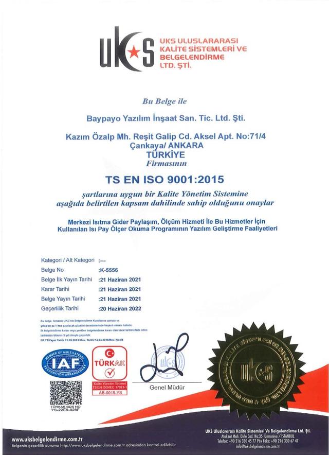 ISO 9001 Kalite Yönetim Sistemi